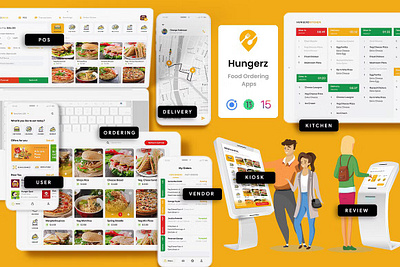 6 in 1 Food Ordering App Hungerz 6 in 1 food ordering app hungerz best restaurant app food delivery app lightspeed pos clone opentable clone pos system for restaurant restaurant pos software restaurant pos system swiggy clone ubereats clone zomato clone