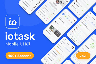 IOTASK Mobile UI Kit admin agile android app calendar asana crm dashboard inbox ios iotask mobile ui kit jira kit management productivity project scrum task trello ui ux