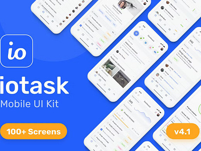 IOTASK Mobile UI Kit admin agile android app calendar asana crm dashboard inbox ios iotask mobile ui kit jira kit management productivity project scrum task trello ui ux