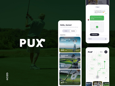 PUX: An App for GOLF Enthusiasts android appdesign cizo design games golf golfapp ios mobileapps players ui ux