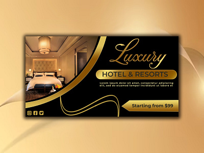 Luxury hotel banner desing banner branding design designing graphic design hotel logo luxury luxury hotel photoshop text
