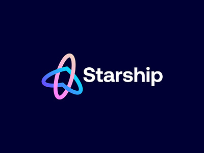 Starship branding colorful creative heart logo designs love shape modern rocket space logo space rocket logo star logo starship universe logo