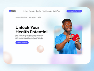 LANDING PAGE DESIGN FOR HealRite cleandesign graphic design herosection landingpage ui uiux whiteandbluedesign