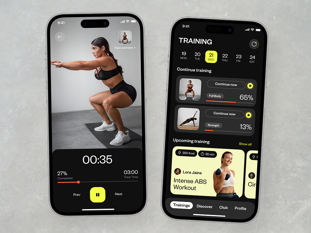 Fitness Mobile App: animation by Ronas IT | UI/UX Team on Dribbble