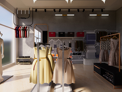 Voguish Shop 3d architecture archviz design interior photoshop rendering retail retailinterior