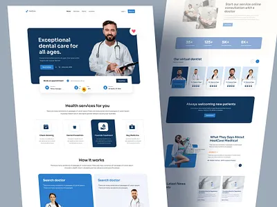 Health Care Website Design appointment booking care clean doctor full website health health care hospital landing page medical medicine medicines ui ux