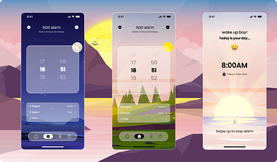 Alarm setting app -Concept app alarm app design concept figma iilustration mobile