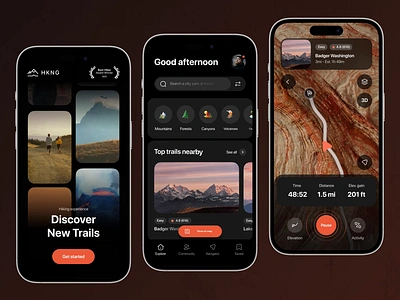 Hiking App: animation app app design application application ui design mobile mobile app design ui