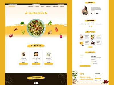 Healthy Foods Landing Page clean design food products food website foods fruits design health health design healthcare healthy foods landing page minimal design modern design packaged foods website product website trendy website ui design web design web ui website website design