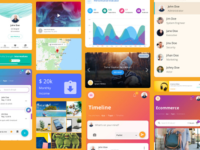 UI Widget Collection chart components contact counter gallery ites map photos products profile react stats ui ui kit ux widget