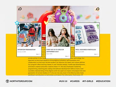 UI elements: IT, learning, study, education, card, news, article article card children design education elements learning news study ui