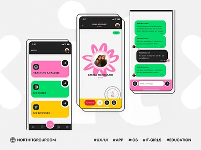UI elements for app: IT, learning, study, education, chat, call app call design elements ui