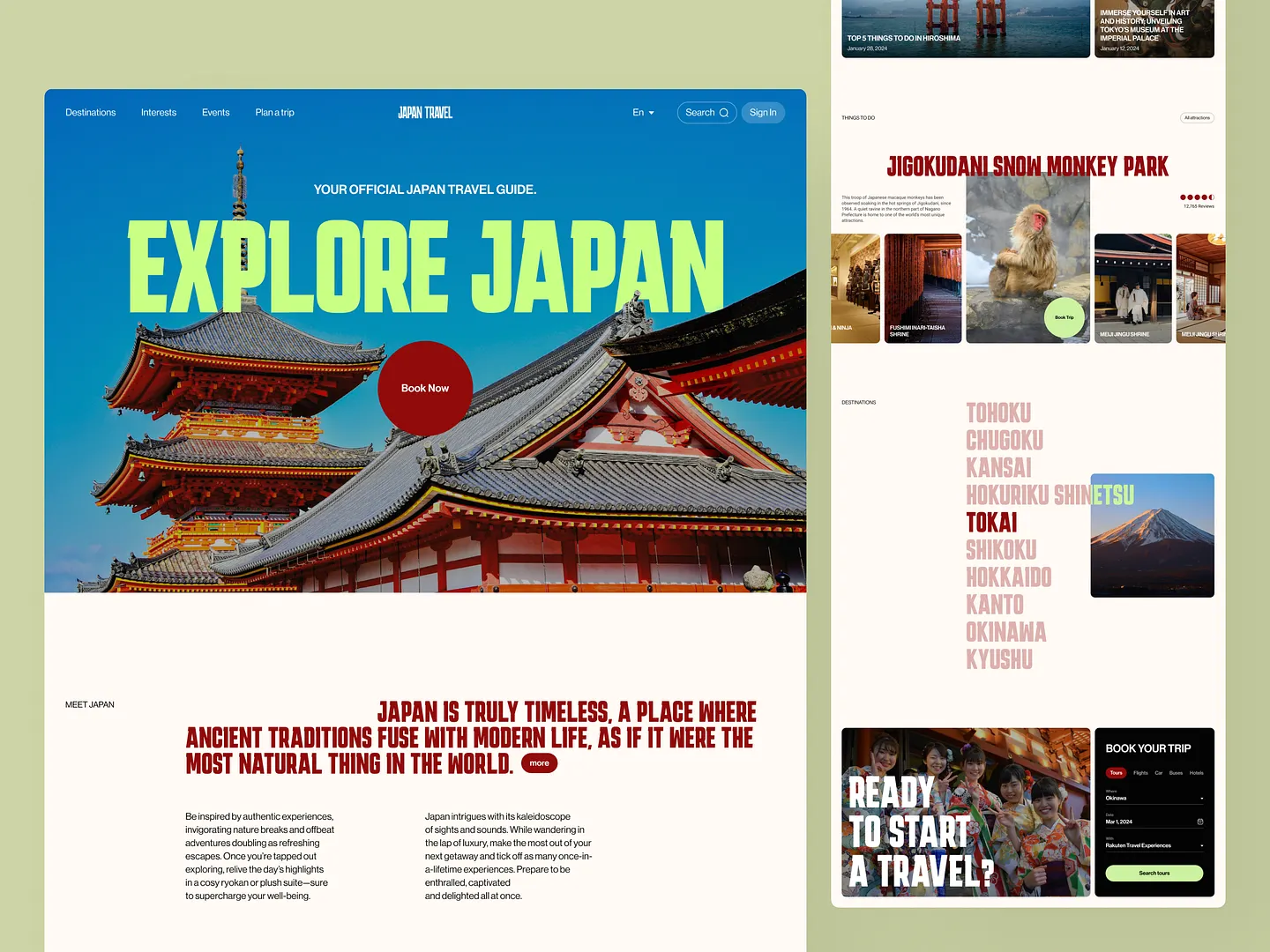 Innovative Travel Blog Website Design Concept