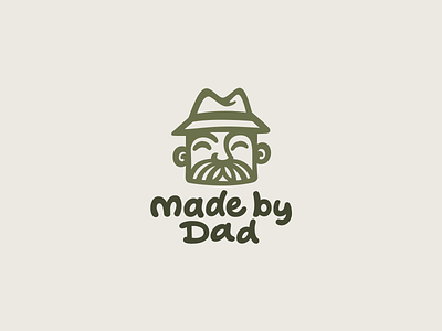 Made by Dad character craft dad furniture hat logo logotype man minimalism wood