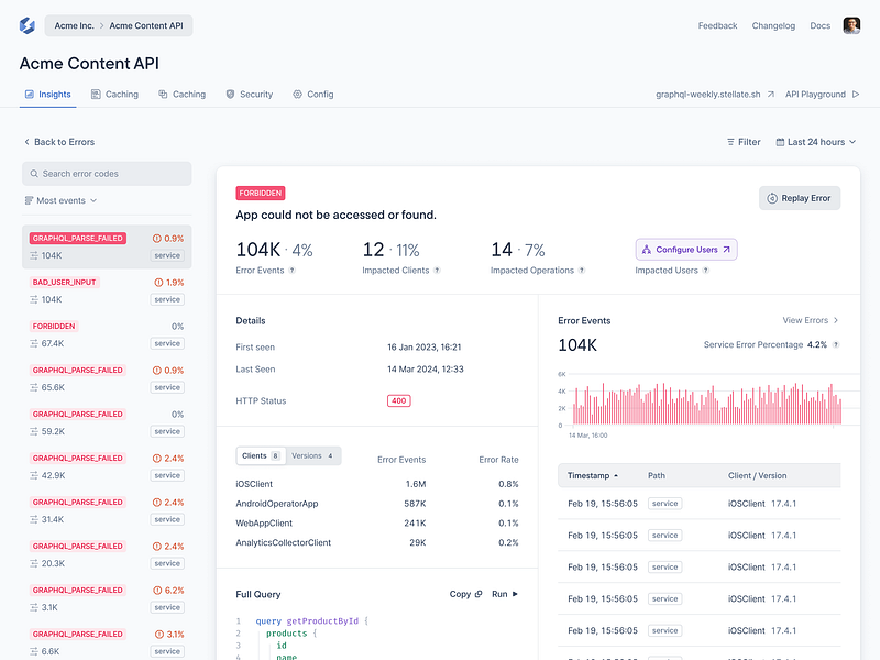 Error List - Inline Error Detail View analytics chart charts detail view dev tools errors figma saas side nav sidebar stats table ui web