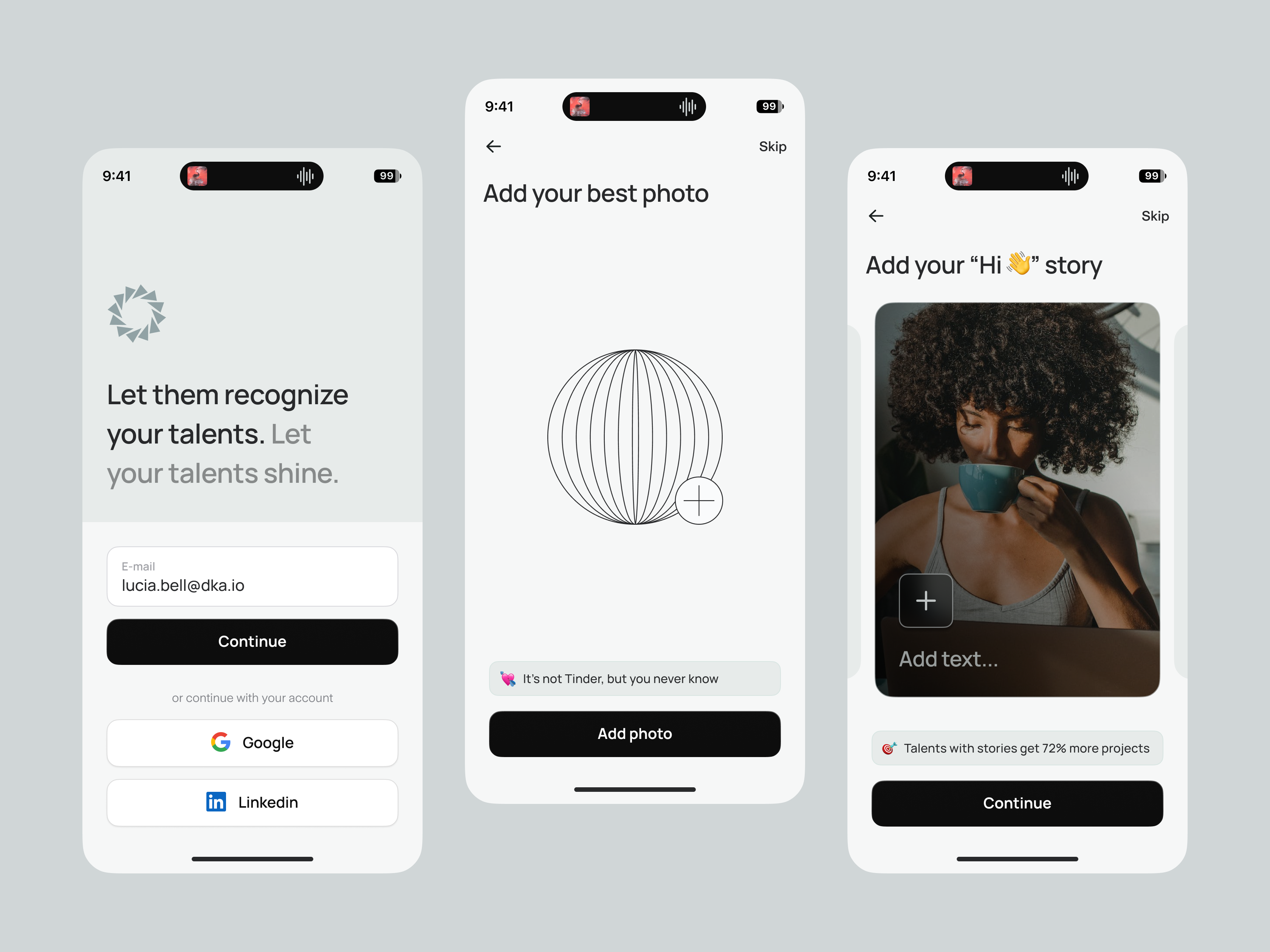 Example of AI Talents Mobile App Onboarding 🚀