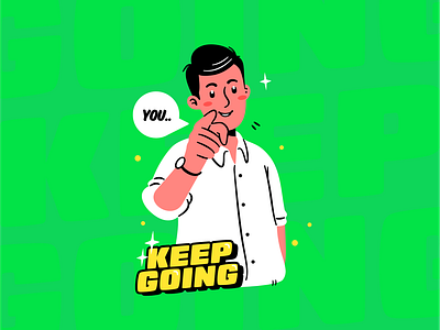 KEEP GOING 2d artwork cartoon character design flatdesign graphic design illustration illustrator motivational vector