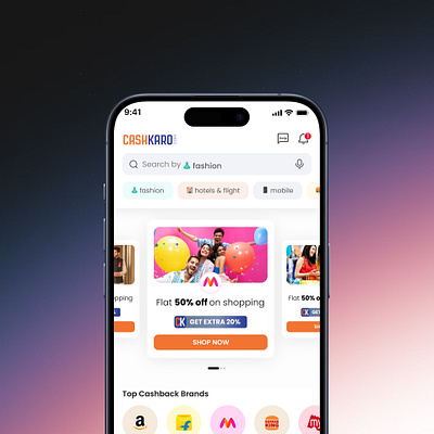 CashKaro App Homepage Redesign app cashbackapp mobileappdesign redesign ui uiuxdesign ux