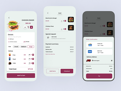 Checkout page with UI animation branding checkout foodapp graphic design ui ux