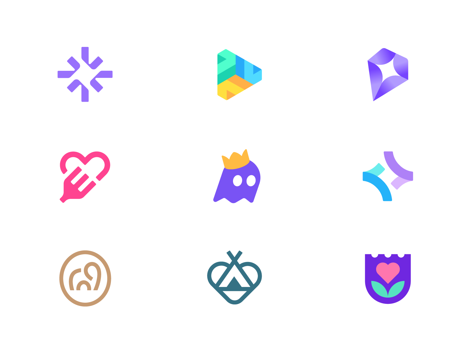 Logos, ghost logo, ai logo, shield logo, camping logo abstract logo fun logo ghost logo logo collection logo design logo designer logofolio modern modern logo outdoor logo startup logo symbol tech logo technology logo unused logo