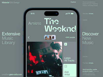 Music book design fashion illustration interface ios material mobile news slide