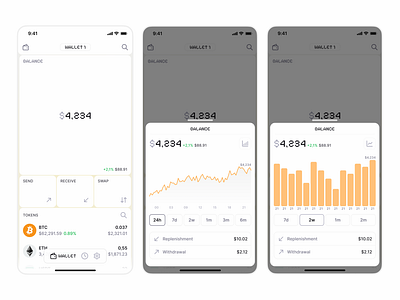 Crypto Wallet | Showing the Balance Display Screen app crypto design design system fintech ui ui kit ux wallet web3