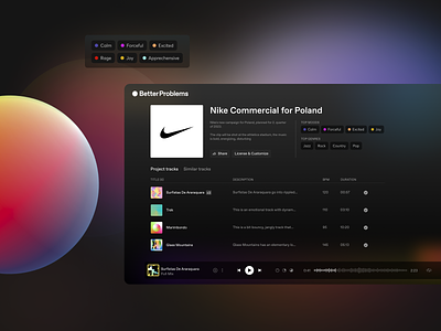 Better Problems - The Mood Wheel app case study design graphic design illustration minimalistic music playlist product design ui ux