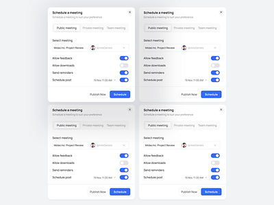 Schedule Meeting - SaaS Modal app design component food graphic design inter interface ios landing page landingpage ui ux uxdesign