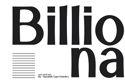 Billiona alternate branding disply font fashion font fonts graphicdesign ligature modern movie sans serif serif typeface