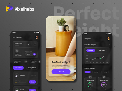 Perfect Weight app graphic design uiux weight