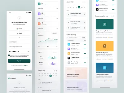 Edutech - Dashboard Design clean design designer education mobile app mobile design responsive design ui ui kit ui8 uidesign unpixel ux ux kit uxdesign web design website