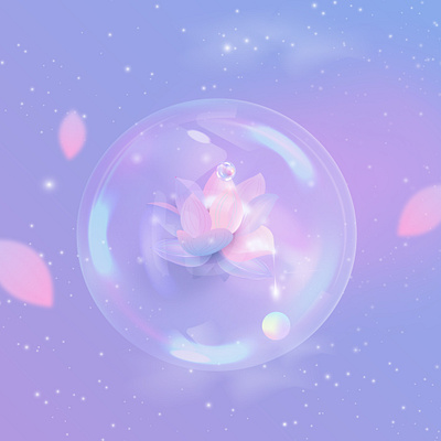 Tĩnh lặng balloon design gradient graphic graphic design illustration lotus pearl vector
