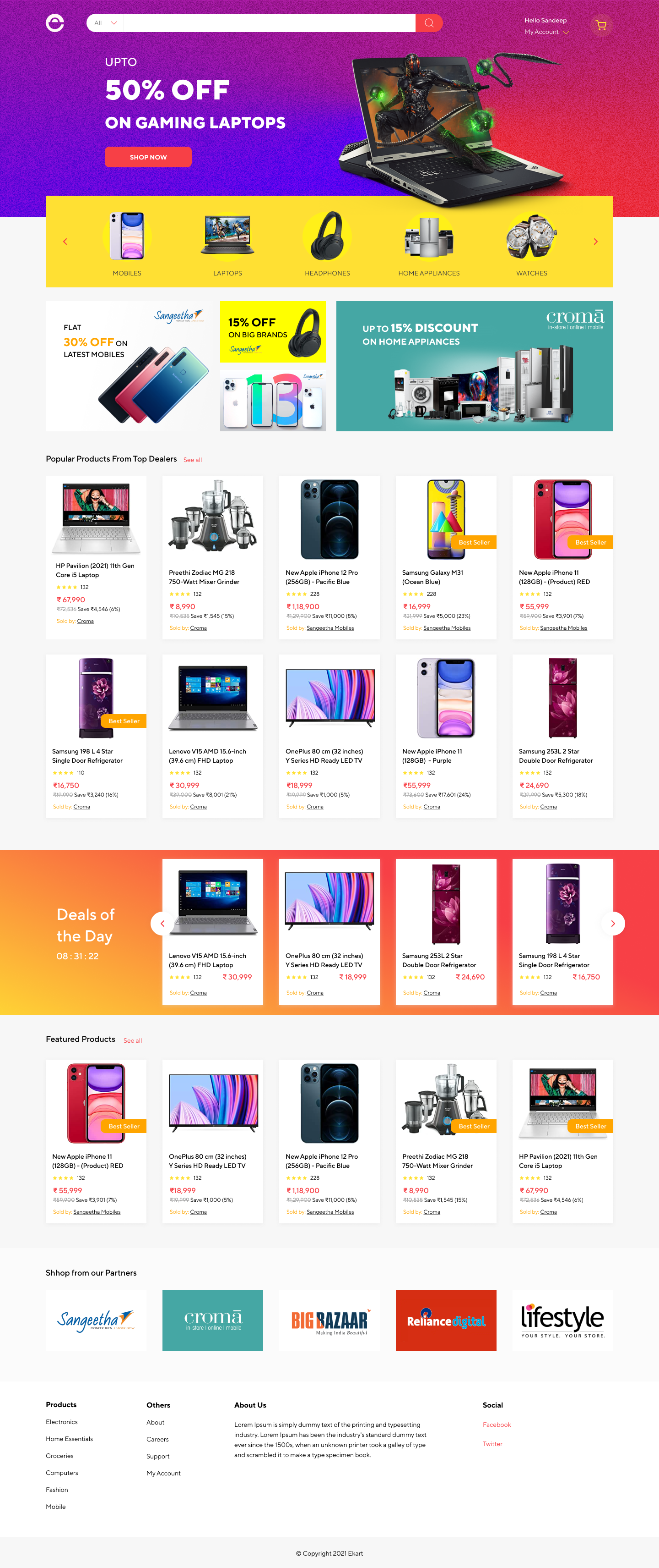 Ecommerce Website Design ui ui design uiux