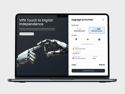 VPN Service Checkout Process design illustration ui ux vpn web