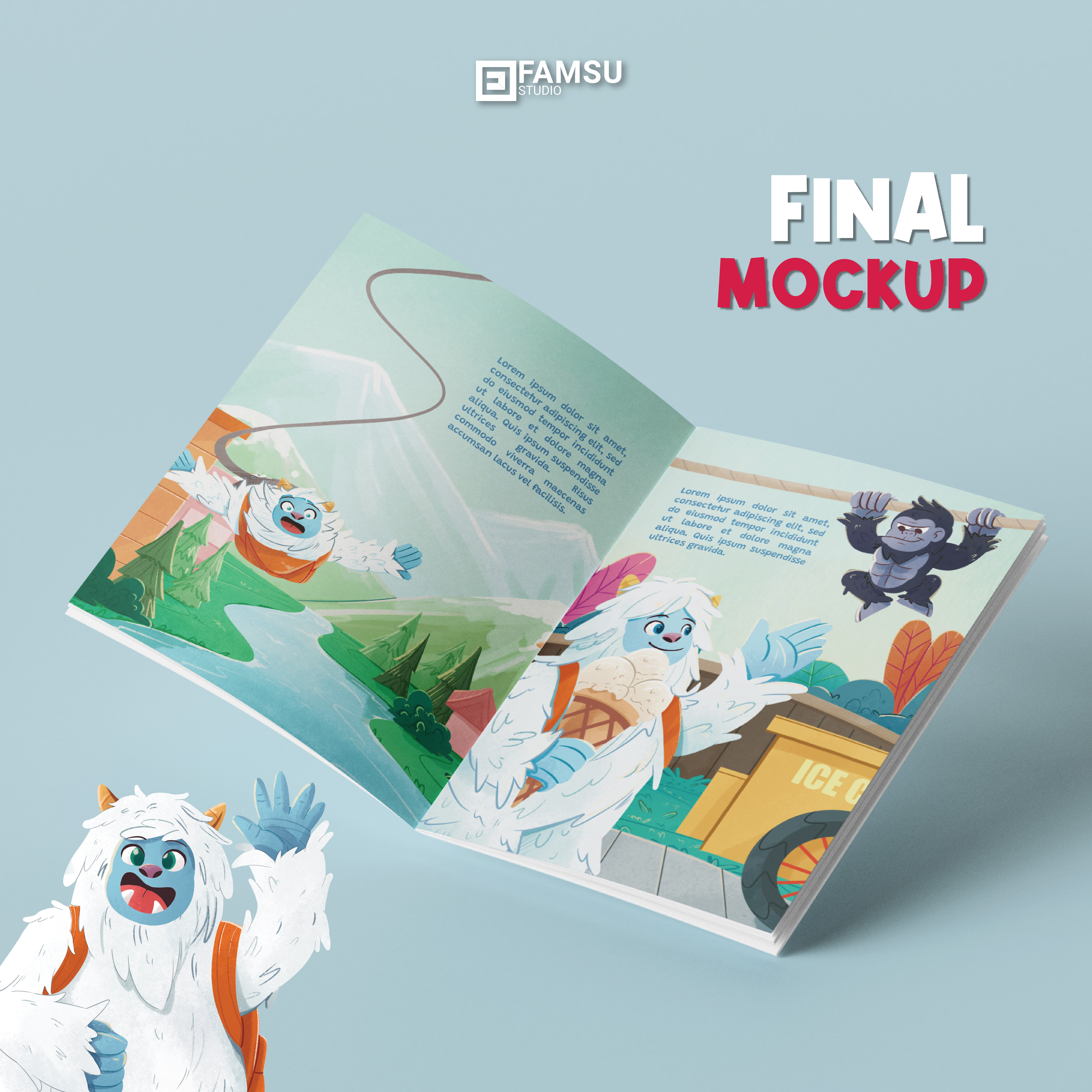 Yeti Children Book Illustration art cartoon children book childrens book custom design drawing illustration snow trend wip yeti