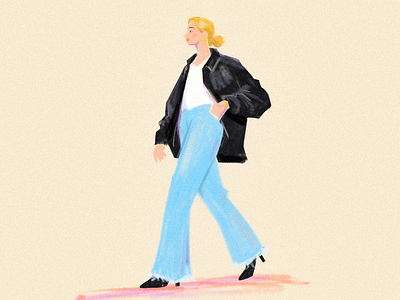 Leather jacket characterdesign colour design drawing fashion illustration paris style