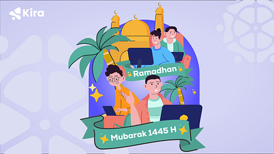 Ramadhan Mubarak 1445 H ilustration design illustration ramadhan ui uidesign uiilustration uiux