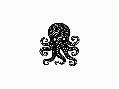 Octopus Logo animal black branding complex design emblem icon illustration kraken logo marine mark mystery octopus organic sea squid tentacle vector vintage