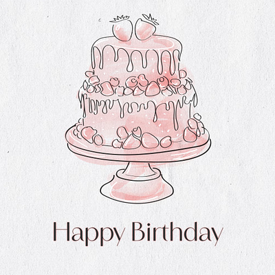 Birthday's cake graphic design ill illustration vector