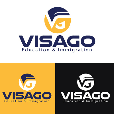 Visago Education & Immigration Logo Design 3d animation education education logo graphic design logo motion graphics ui visago