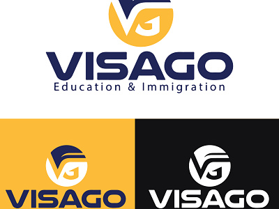 Visago Education & Immigration Logo Design 3d animation education education logo graphic design logo motion graphics ui visago