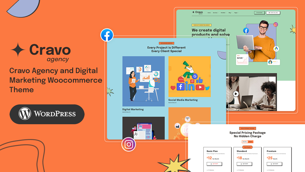Cravo - Ultimate WordPress Theme for Startup, SaaS & Digital Age digitalmarketing opencart prestashop saas shopify woocommerce wordpress