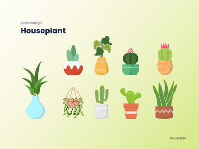 Vector Design - Houseplant Collection 🌿🪴 cactus design element elements graphic design houseplant icon illustration plant ui vector