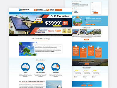 Website design for Fair Value Solar design logo ui ux website