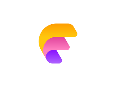 Abstract Letter F Logo For Sale abstract branding colorful crypto f flow friendly fun gradients graphic design layers letter f logo mark round sign steps web3