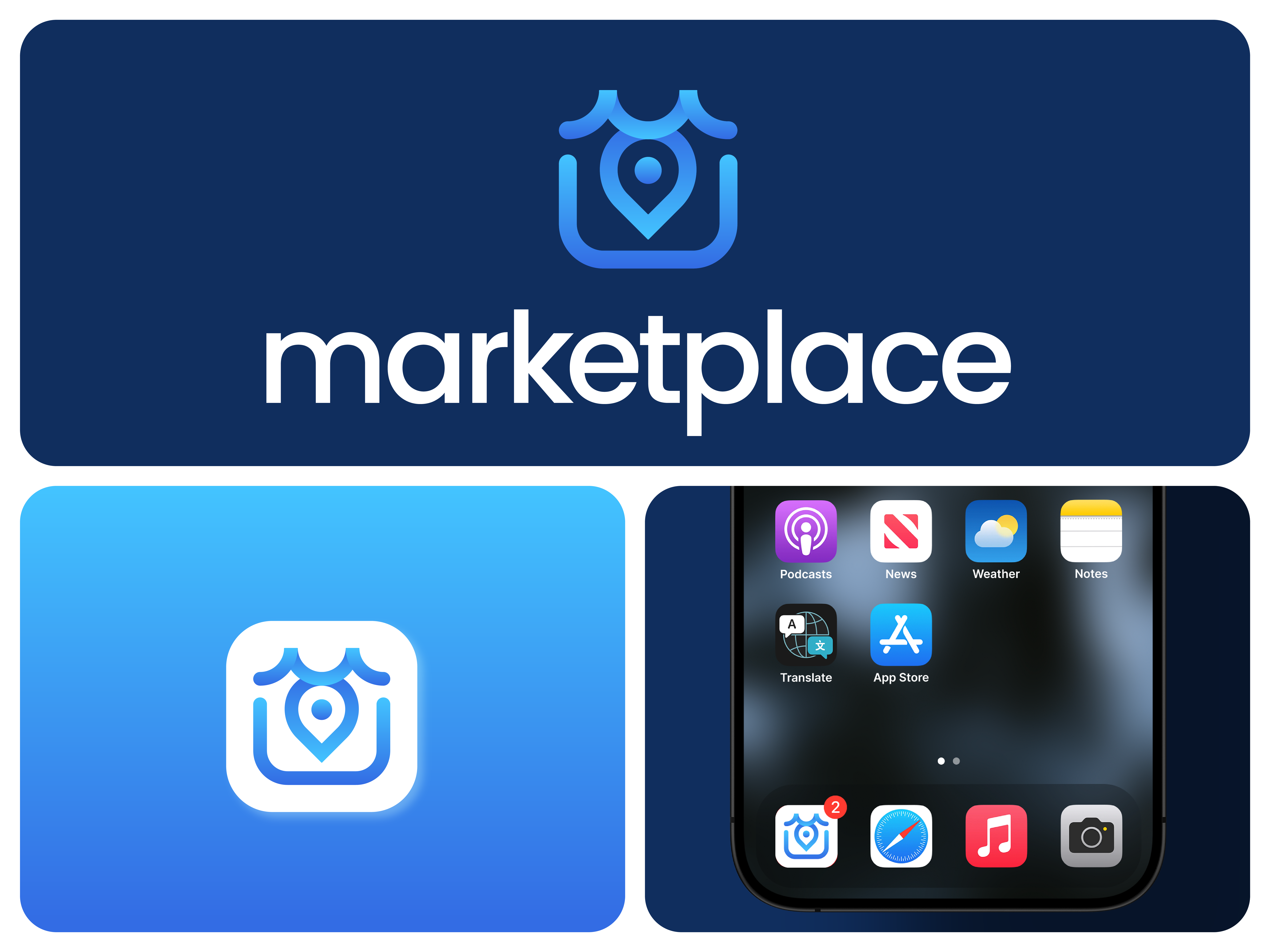 Marketplace app icon, minimal, shop, Location, letter M app creative design icon innovative location logo m market marketplace minimal place shop simple