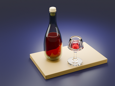 Glass and Bottle Using Blender 3d 3d glass and bottle bottle glass