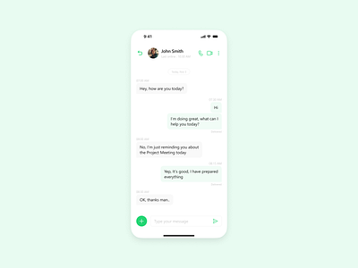 Personal Message mobile app ui ux