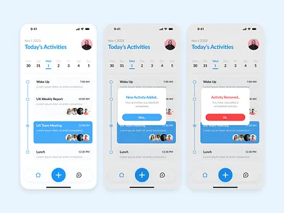 Daily Schedule App mobile app ui ux