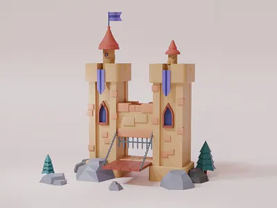 Castle 3d 3d artist 3d graphics 3d modeling 3d render 3d sculpting blender 3d building cartoon castle house low poly tower